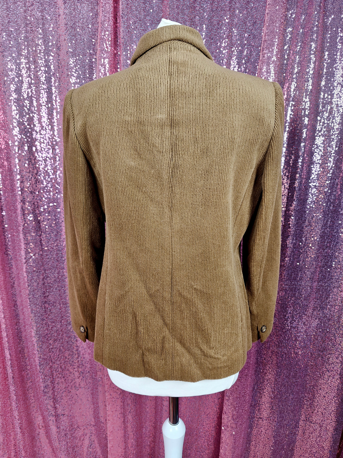 Vintage Bella Vogue brown corduroy paisley embroidered blazer size M