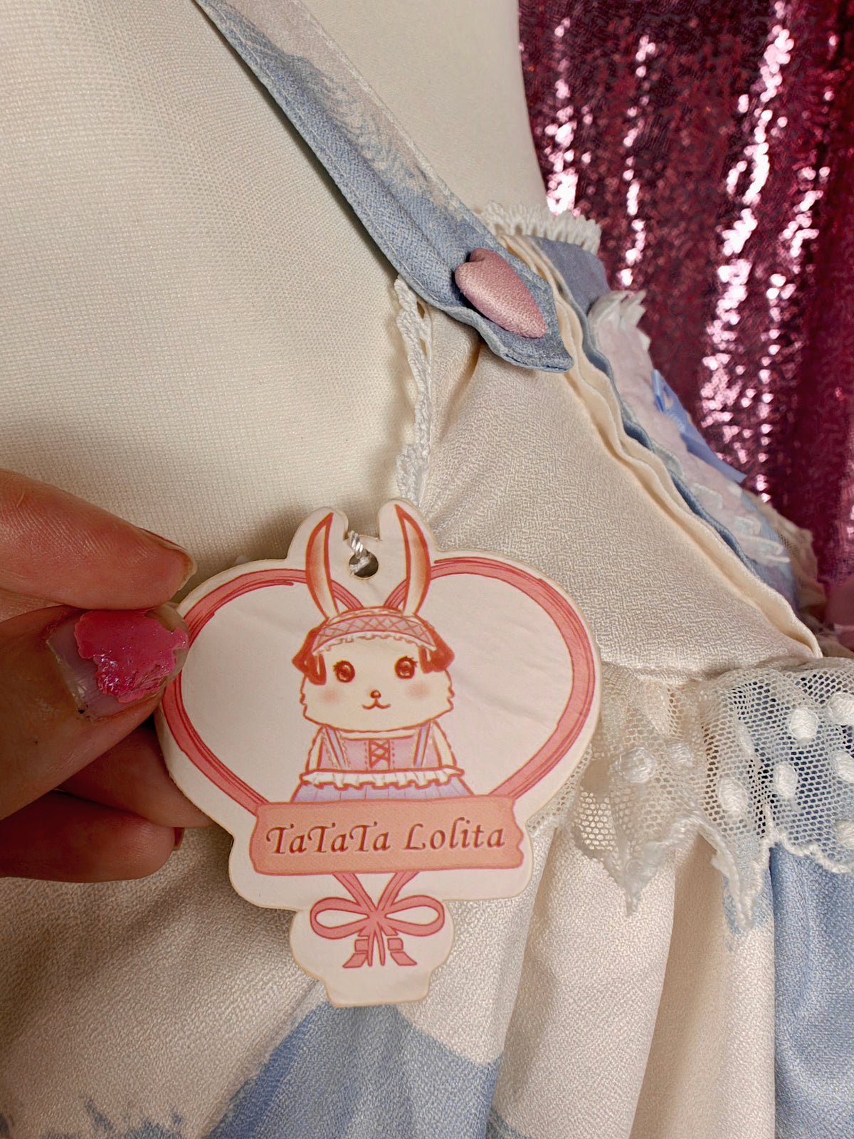 Tatata strawberry milk cow print salopette size plus