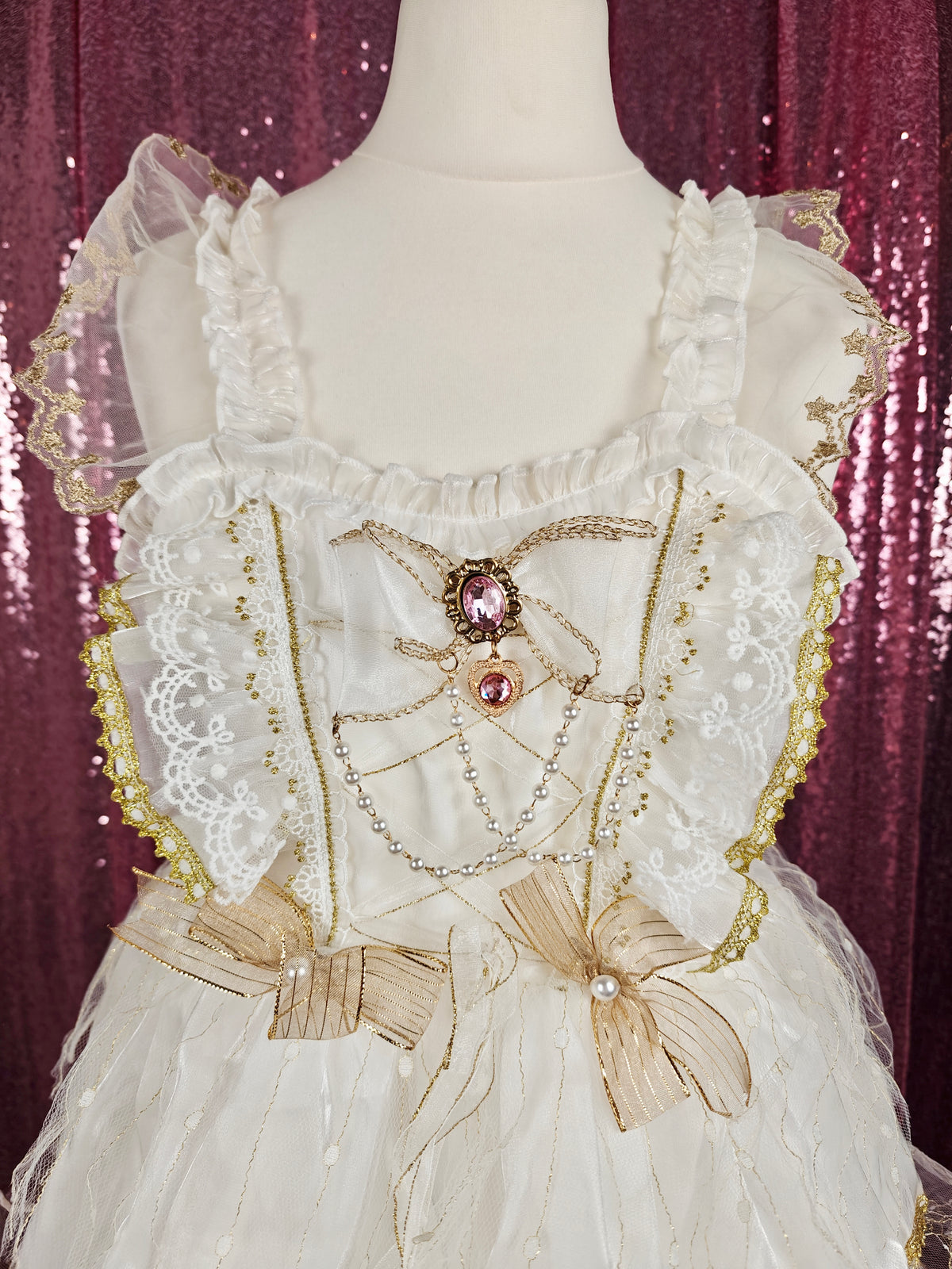 White Sugar Girl shiro & gold JSK dress size XS-S