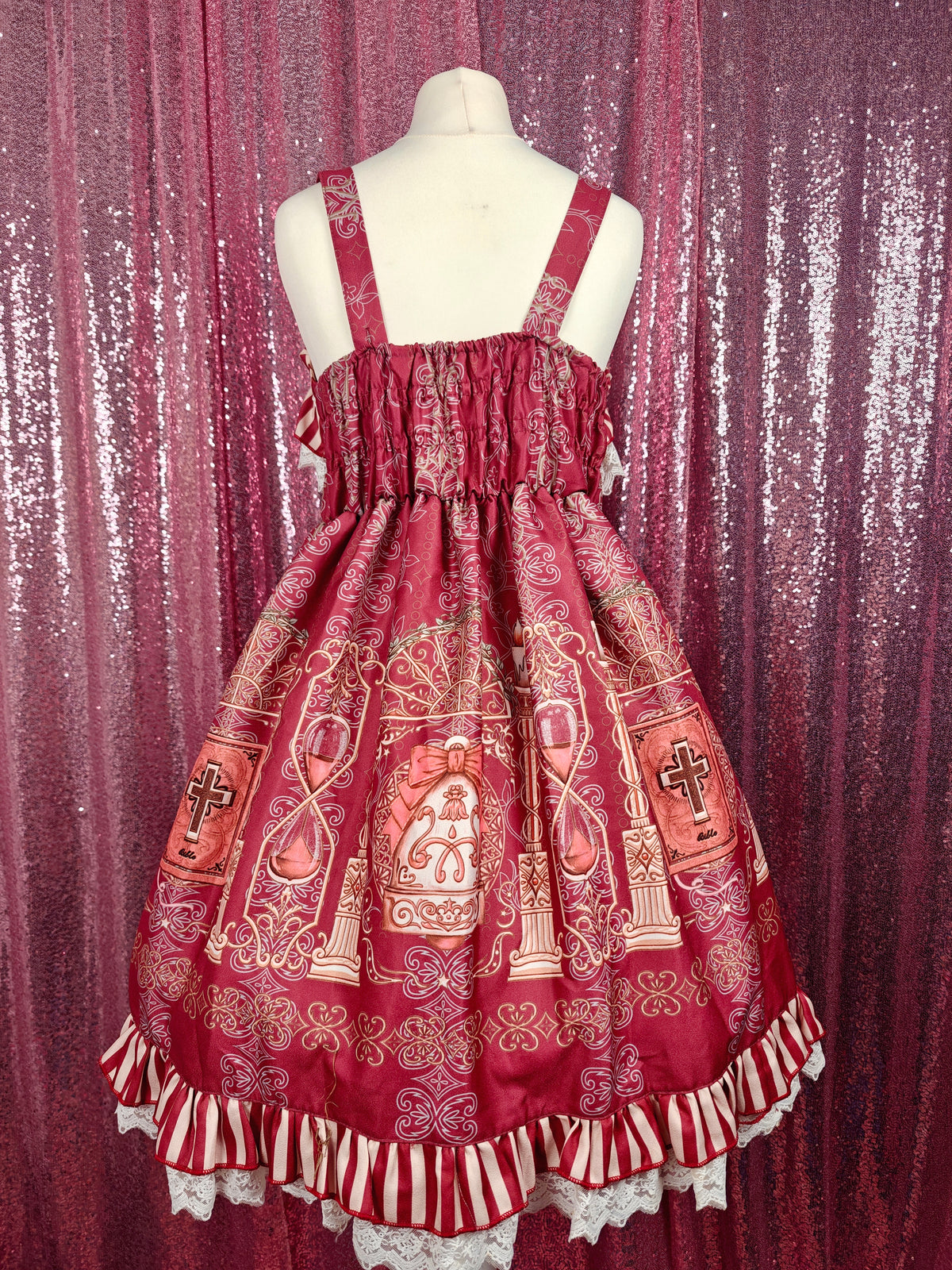 Unbranded red religious motif JSK dress size XS