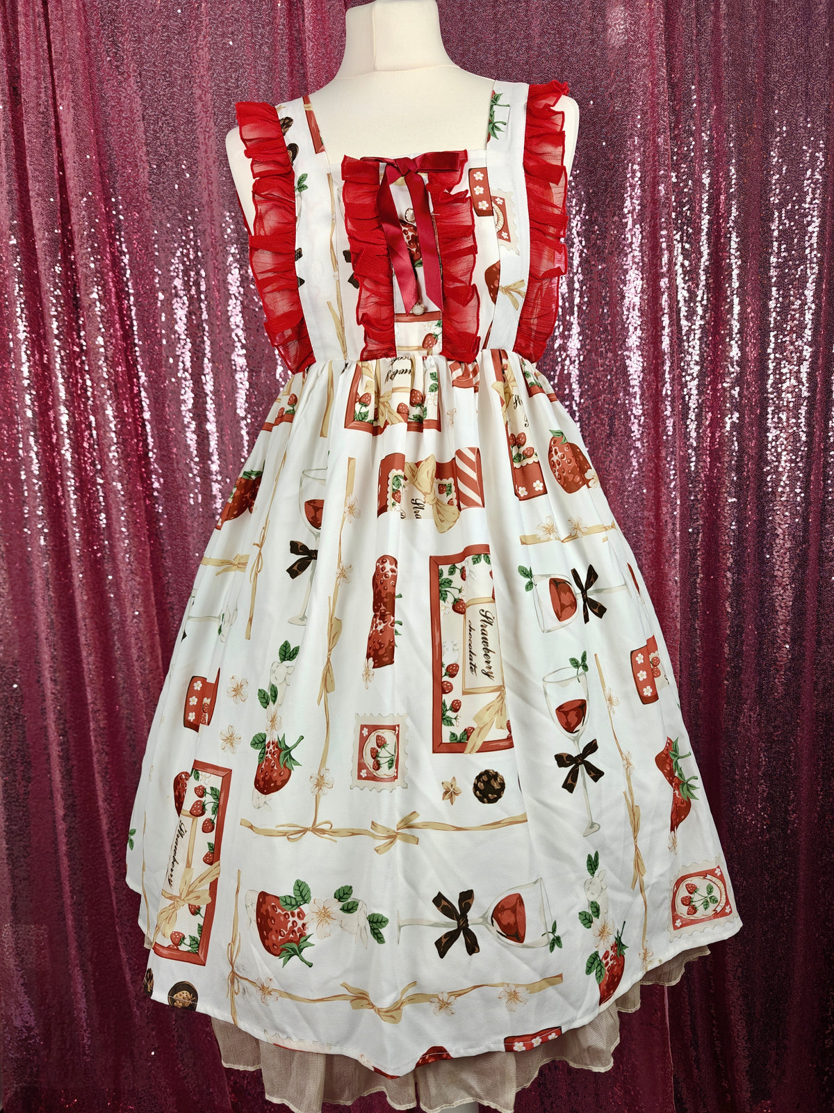 Sennvxiang strawberry motif jsk dress size S
