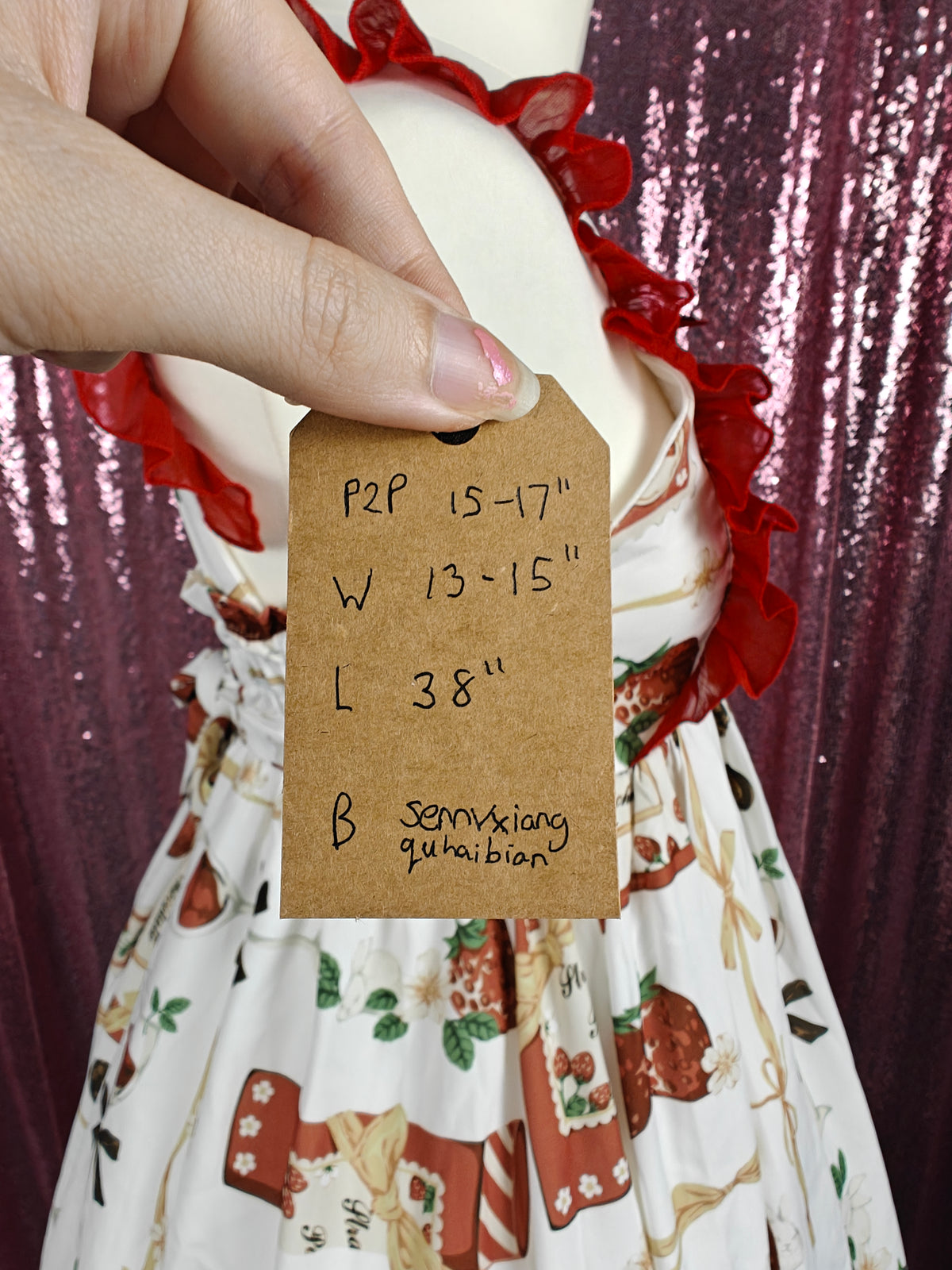 Sennvxiang strawberry motif jsk dress size S