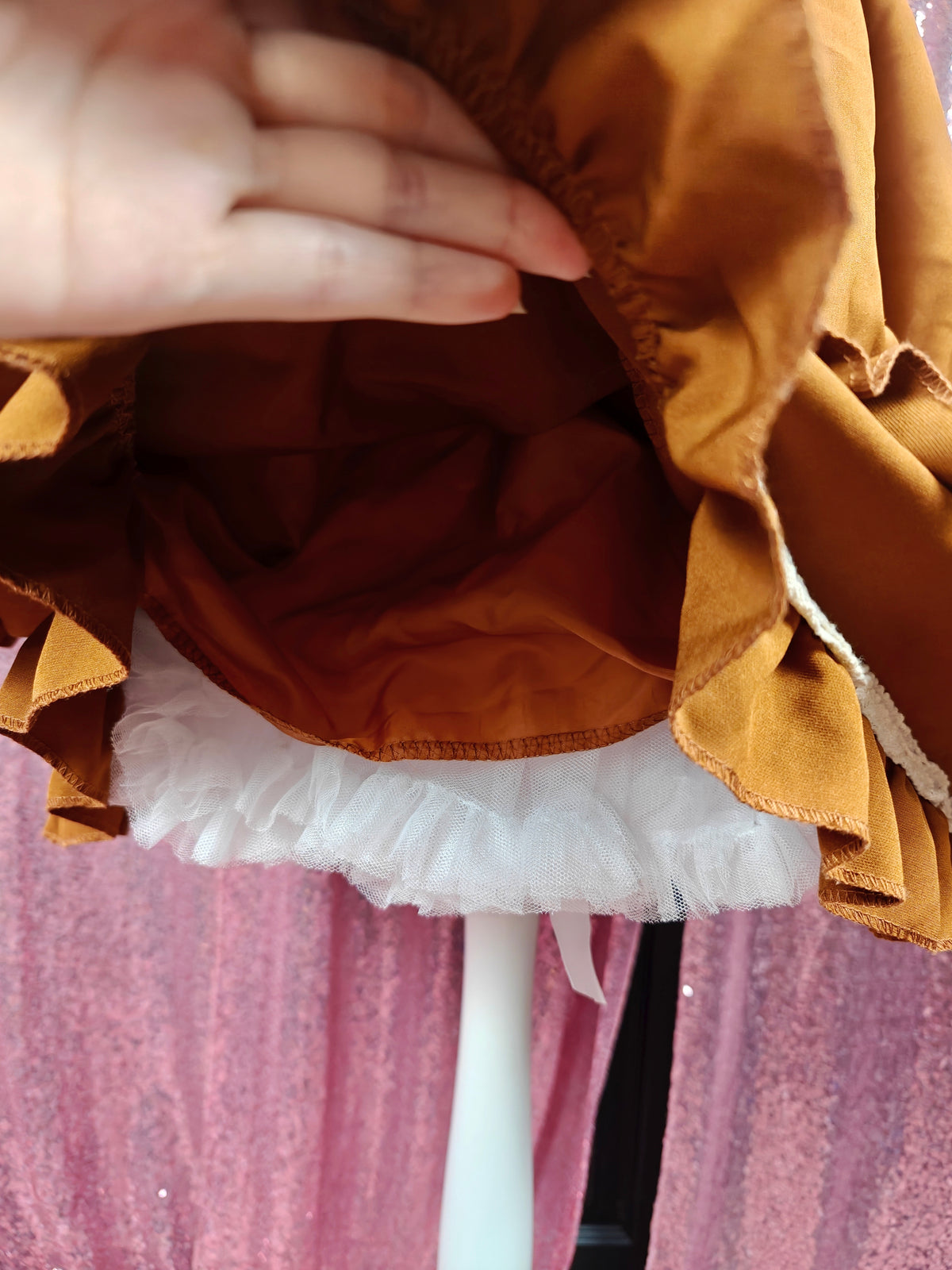Sleep Doll brown & cream lace old school JSK dress size S