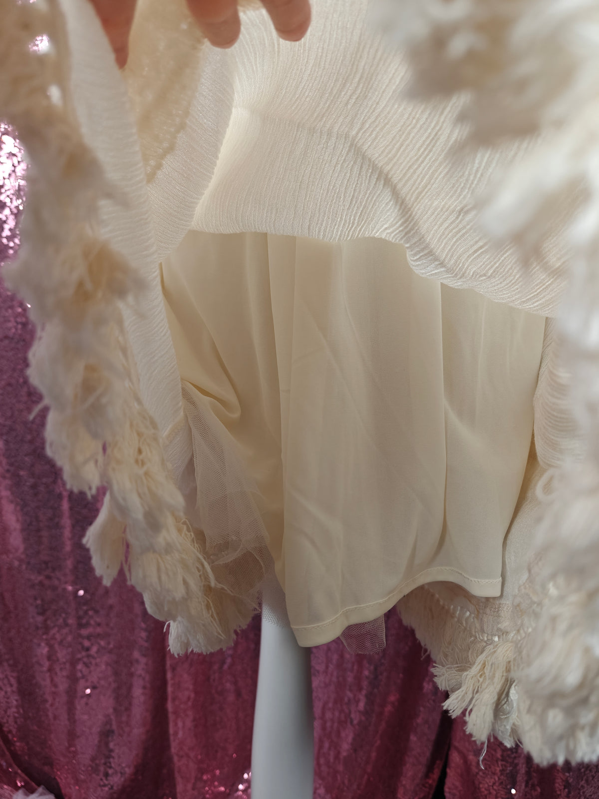 Khaju cream prairie style cottagecore Lacey long dress size M