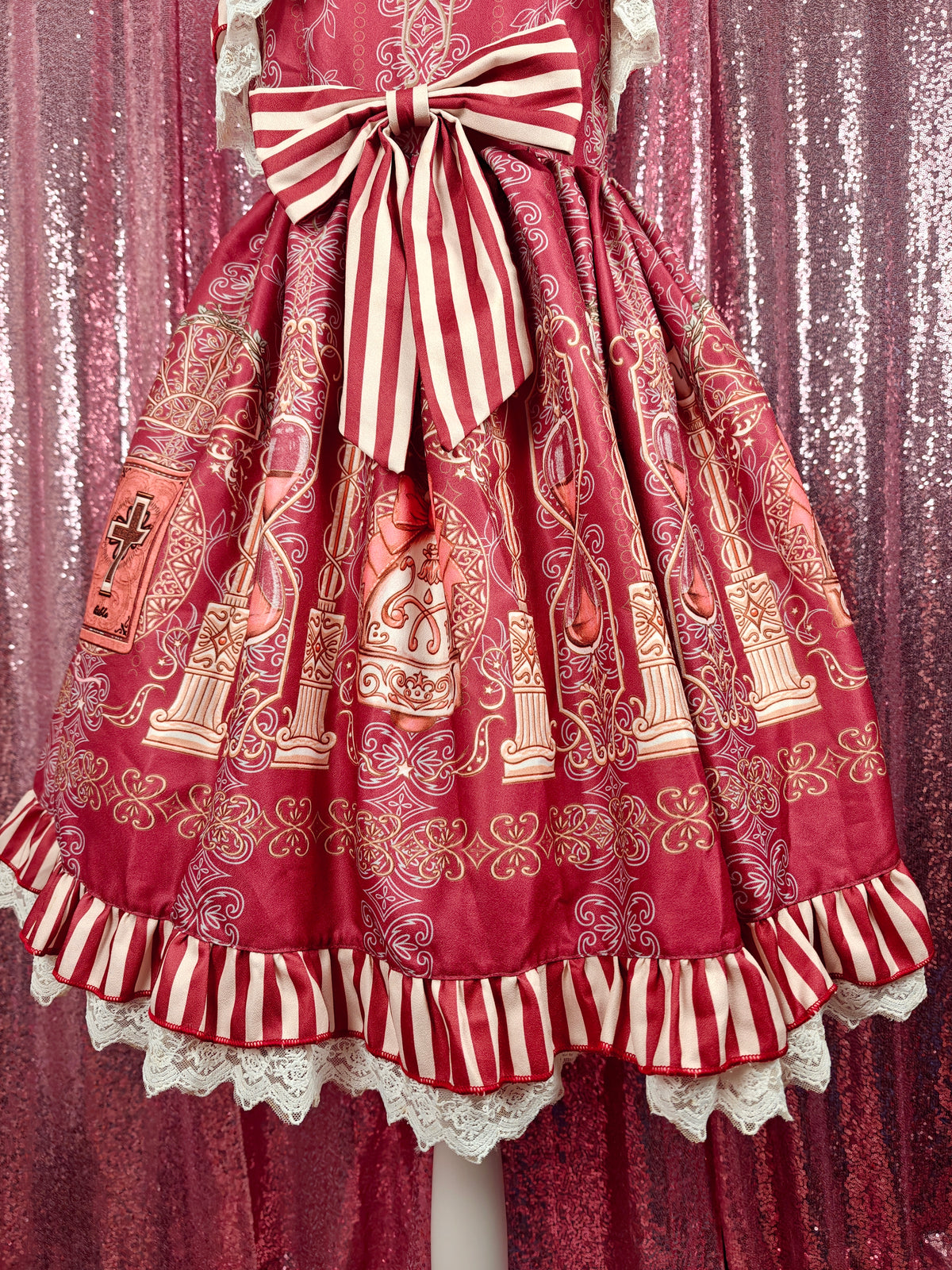Unbranded red religious motif JSK dress size XS