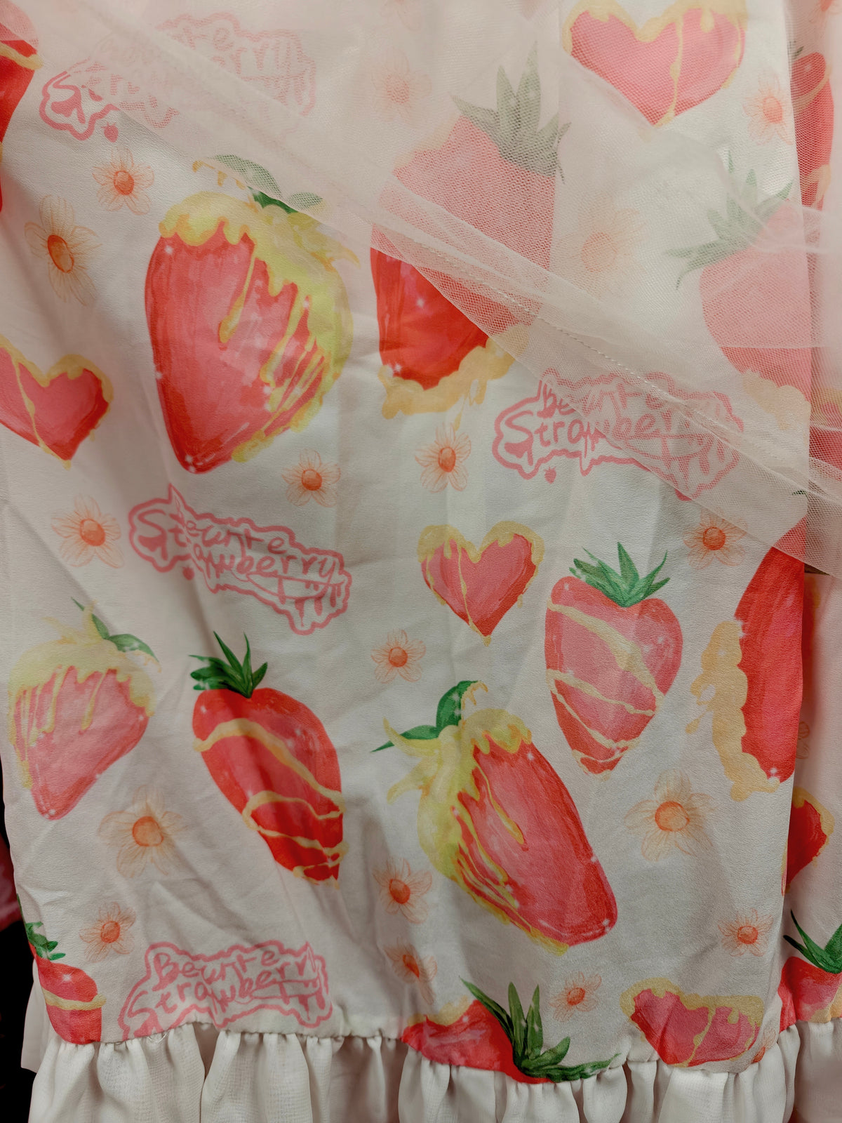 Walnut kernel strawberry & cream motif JSK dress size M
