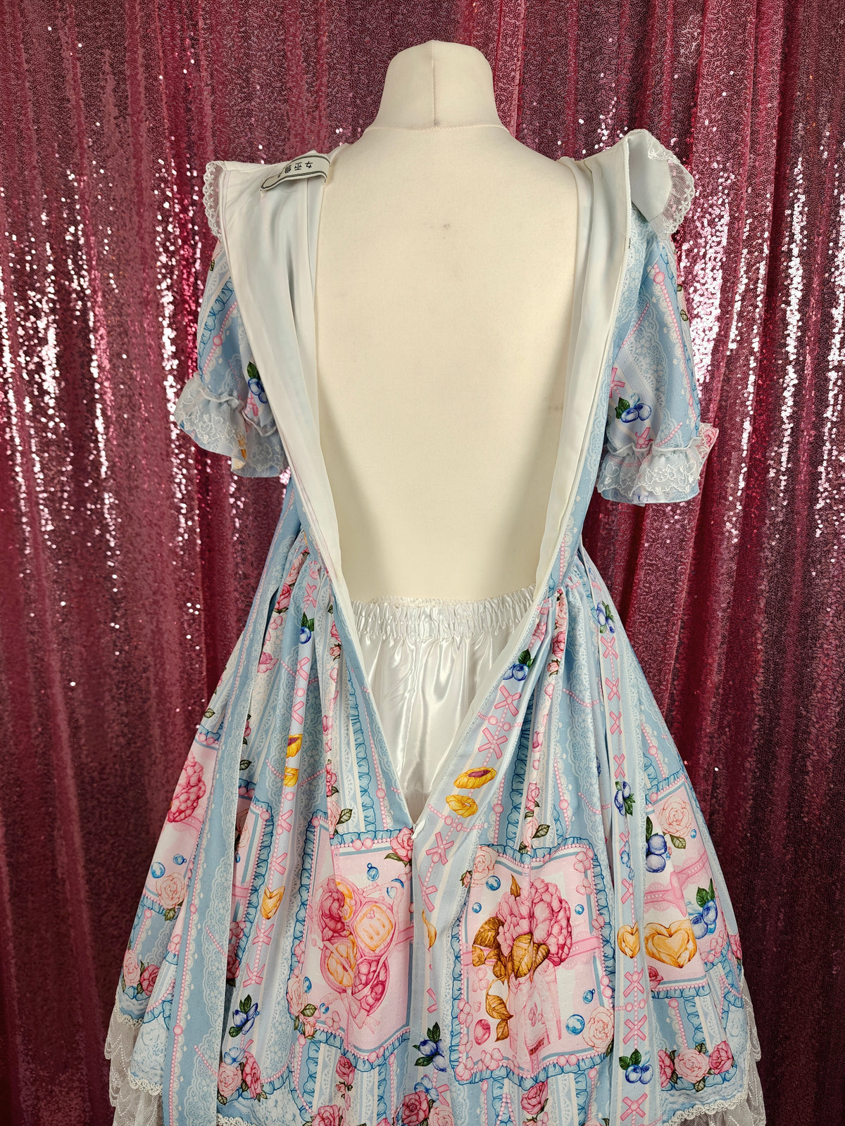 Strawberry Witch blue & white floral motif OP dress size XS