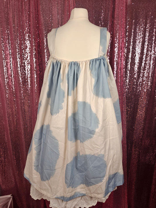 Tatata strawberry milk cow print salopette size plus
