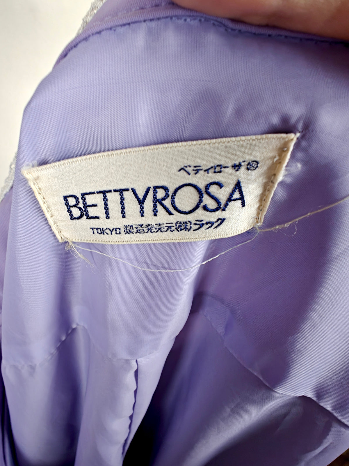 BettyRosa Japanese vintage showa era lilac & white lace pleated skirt dress with belt size XS