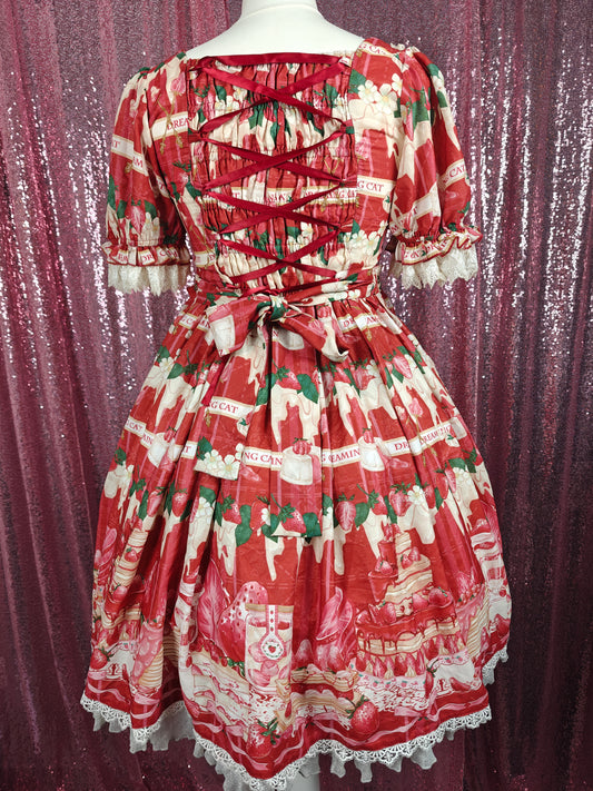 Dreaming Cat strawberries and cream OP dress size S