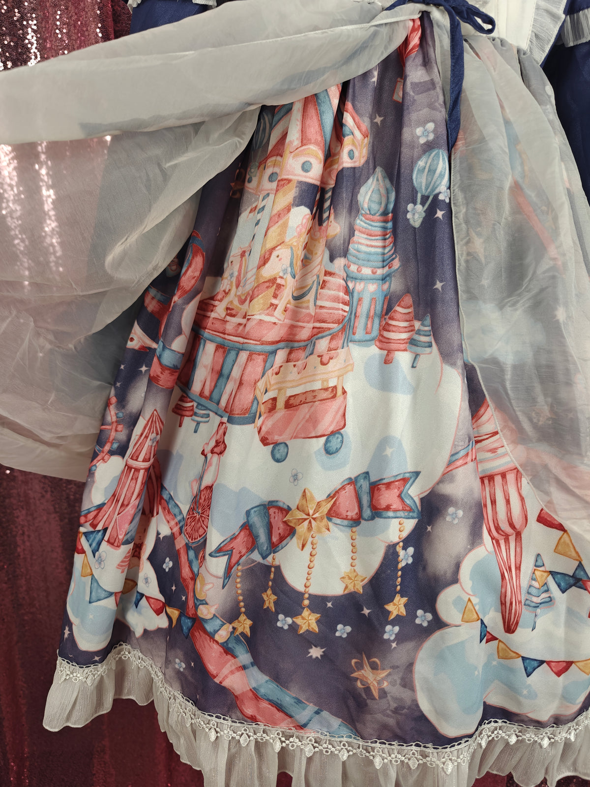 Ludan amusement park circus print OP dress size S