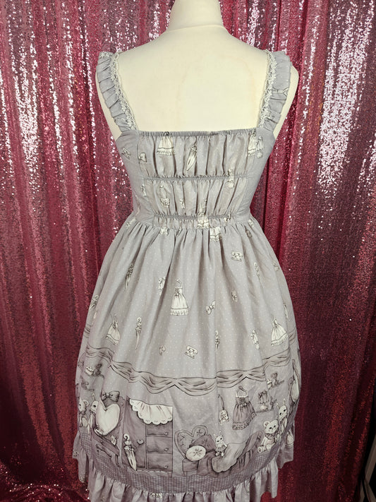Eieyomi 'my room' print grey JSK dress size S