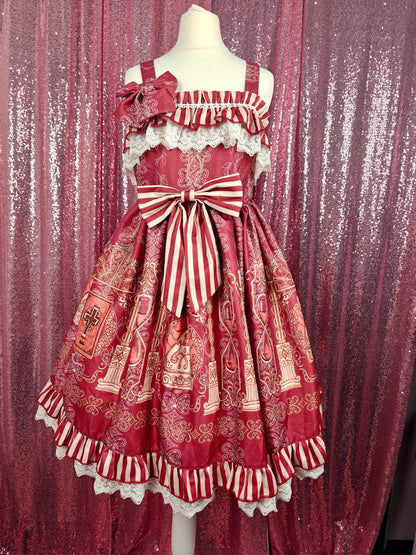 Unbranded red religious motif JSK dress size XS