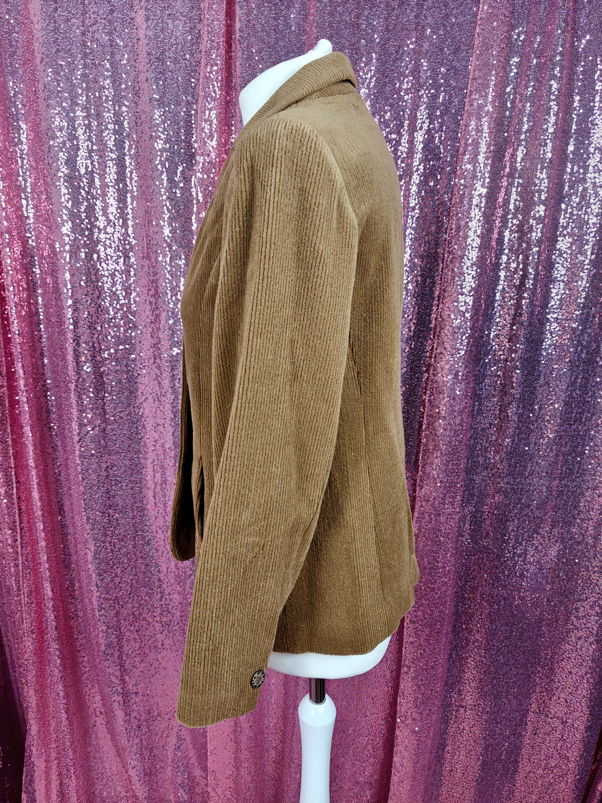 Vintage Bella Vogue brown corduroy paisley embroidered blazer size M