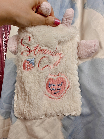 Tatata strawberry milk cow print salopette size plus