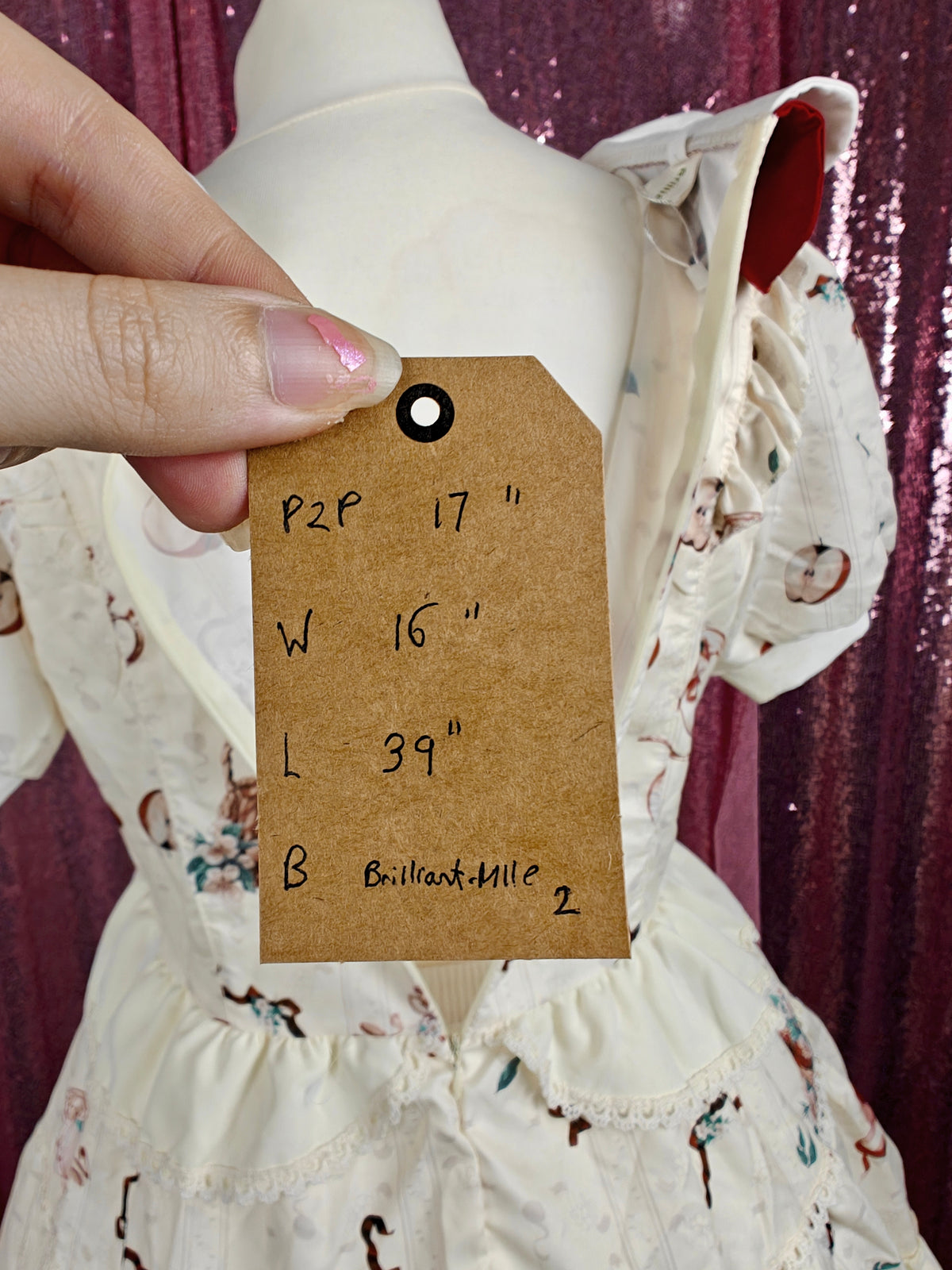 Brillia vintage motif OP dress size S-M