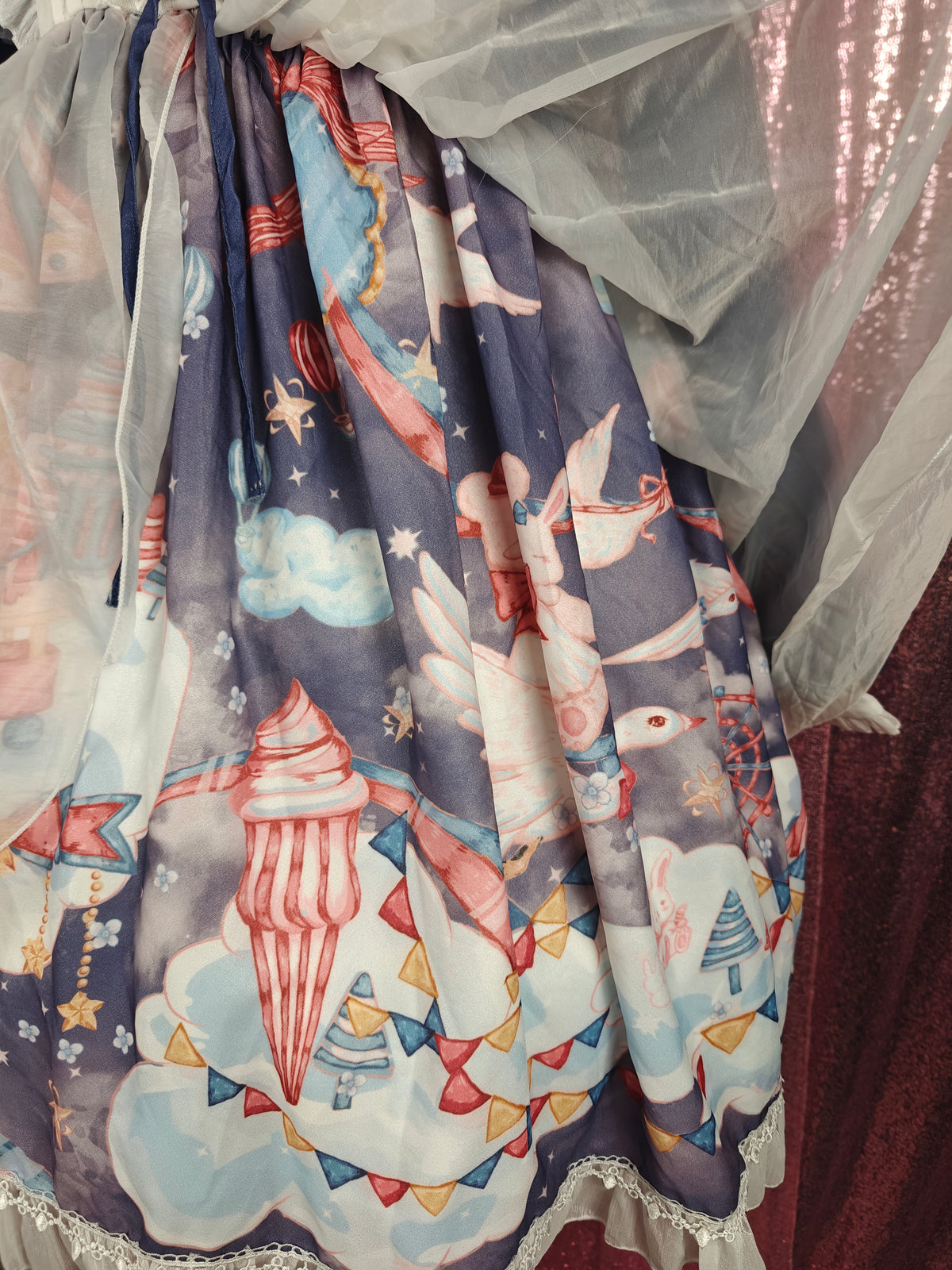 Ludan amusement park circus print OP dress size S