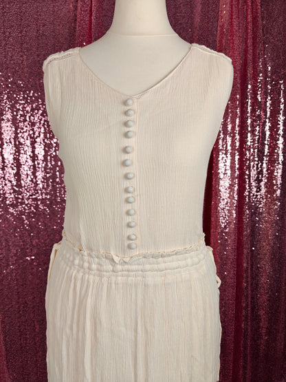 Khaju cream prairie style cottagecore Lacey long dress size M