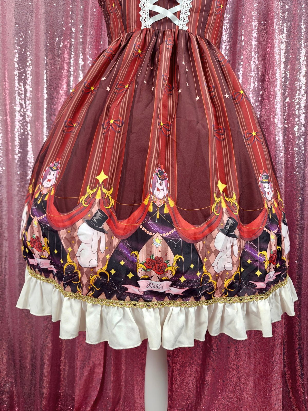 Yomi anime magic rabbit print JSK dress size S