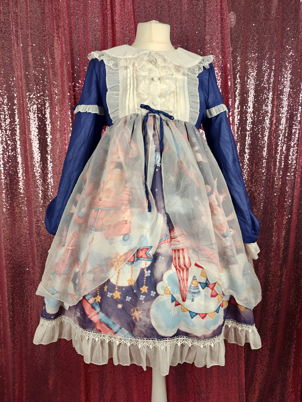 Ludan amusement park circus print OP dress size S