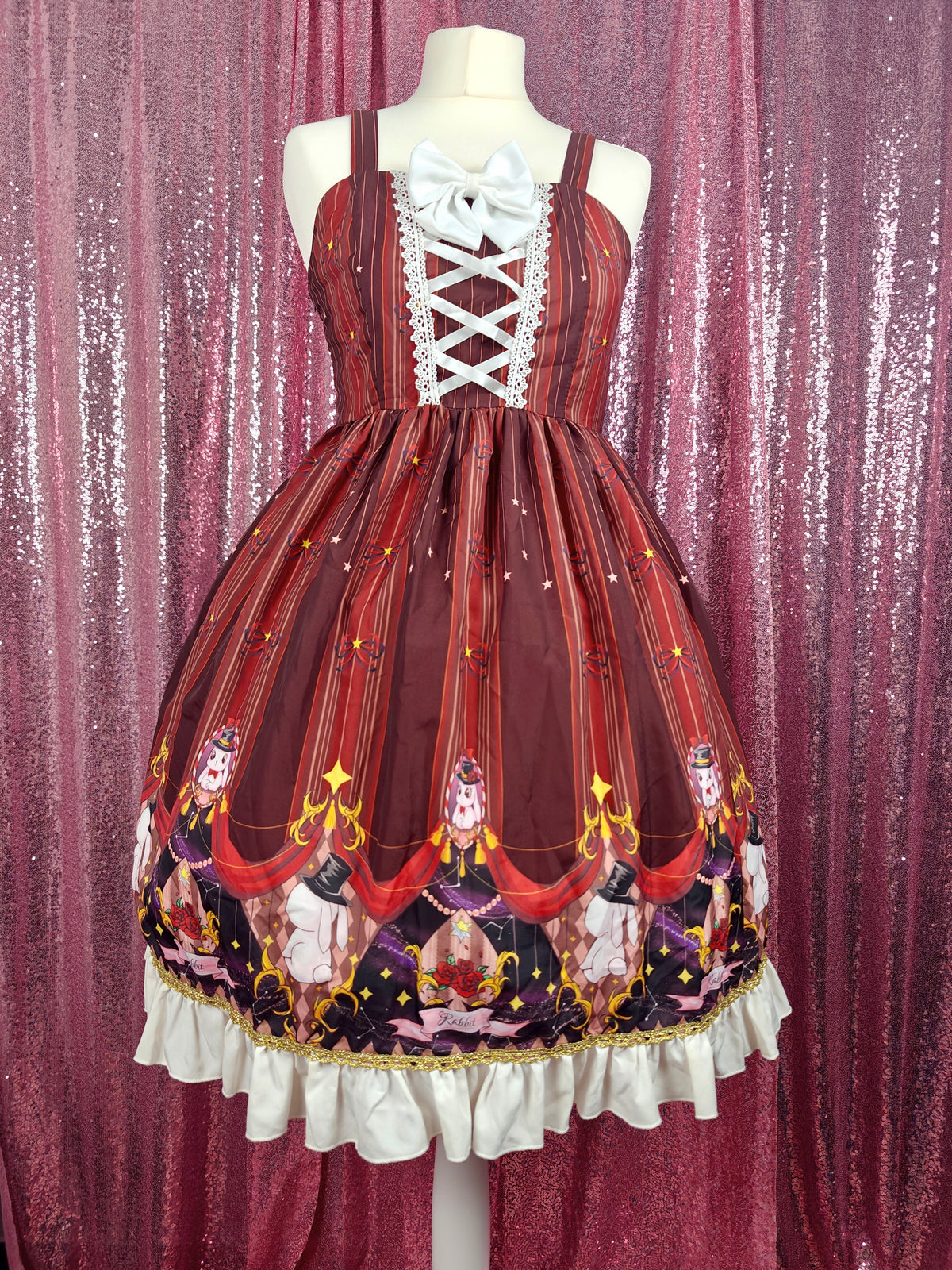 Yomi anime magic rabbit print JSK dress size S