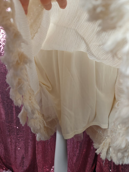 Khaju cream prairie style cottagecore Lacey long dress size M