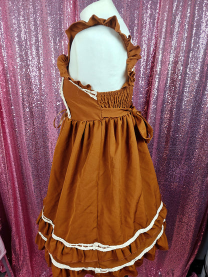 Sleep Doll brown & cream lace old school JSK dress size S
