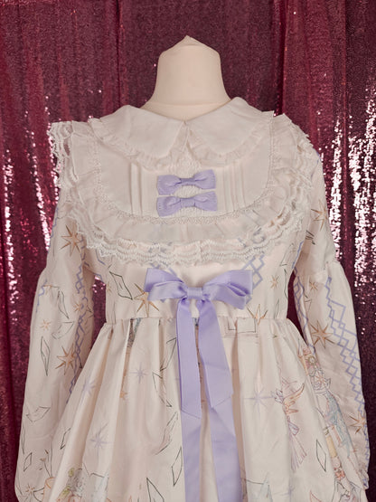 Cczzy white Cherubs globe print OP dress size XS