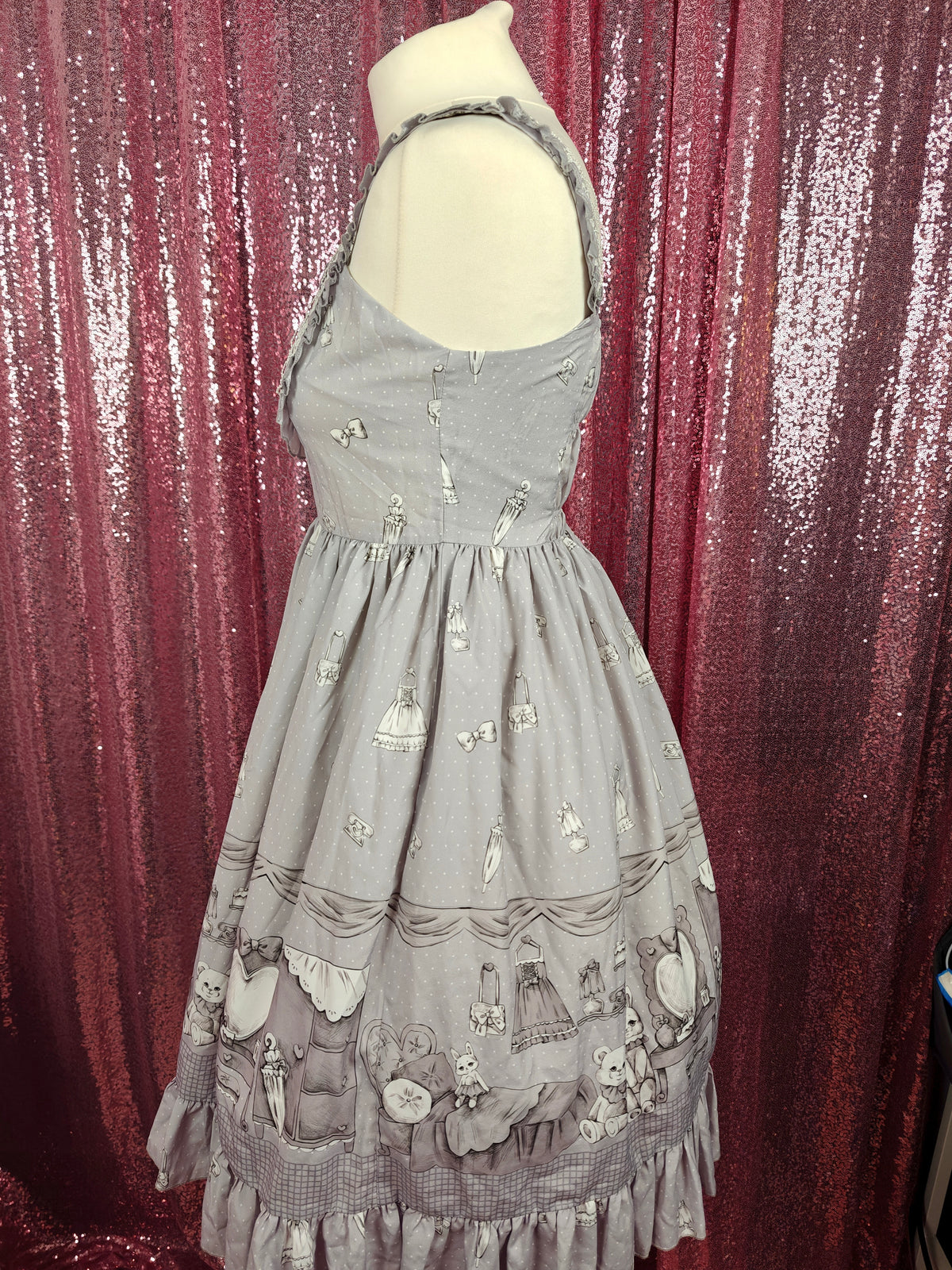 Eieyomi 'my room' print grey JSK dress size S