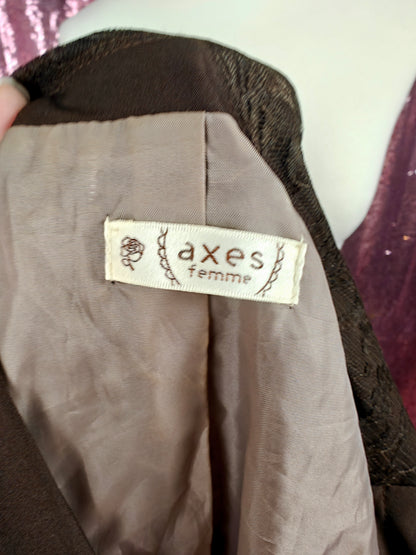 Axes Femme dusty pink & brown lace romantic style blazer size M
