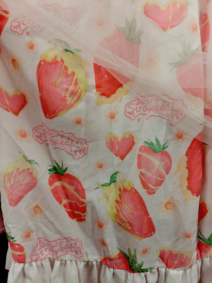 Walnut kernel strawberry & cream motif JSK dress size M