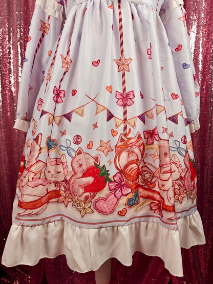 Unbranded animal picnic motif OP dress size M