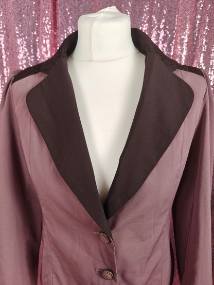 Axes Femme dusty pink & brown lace romantic style blazer size M