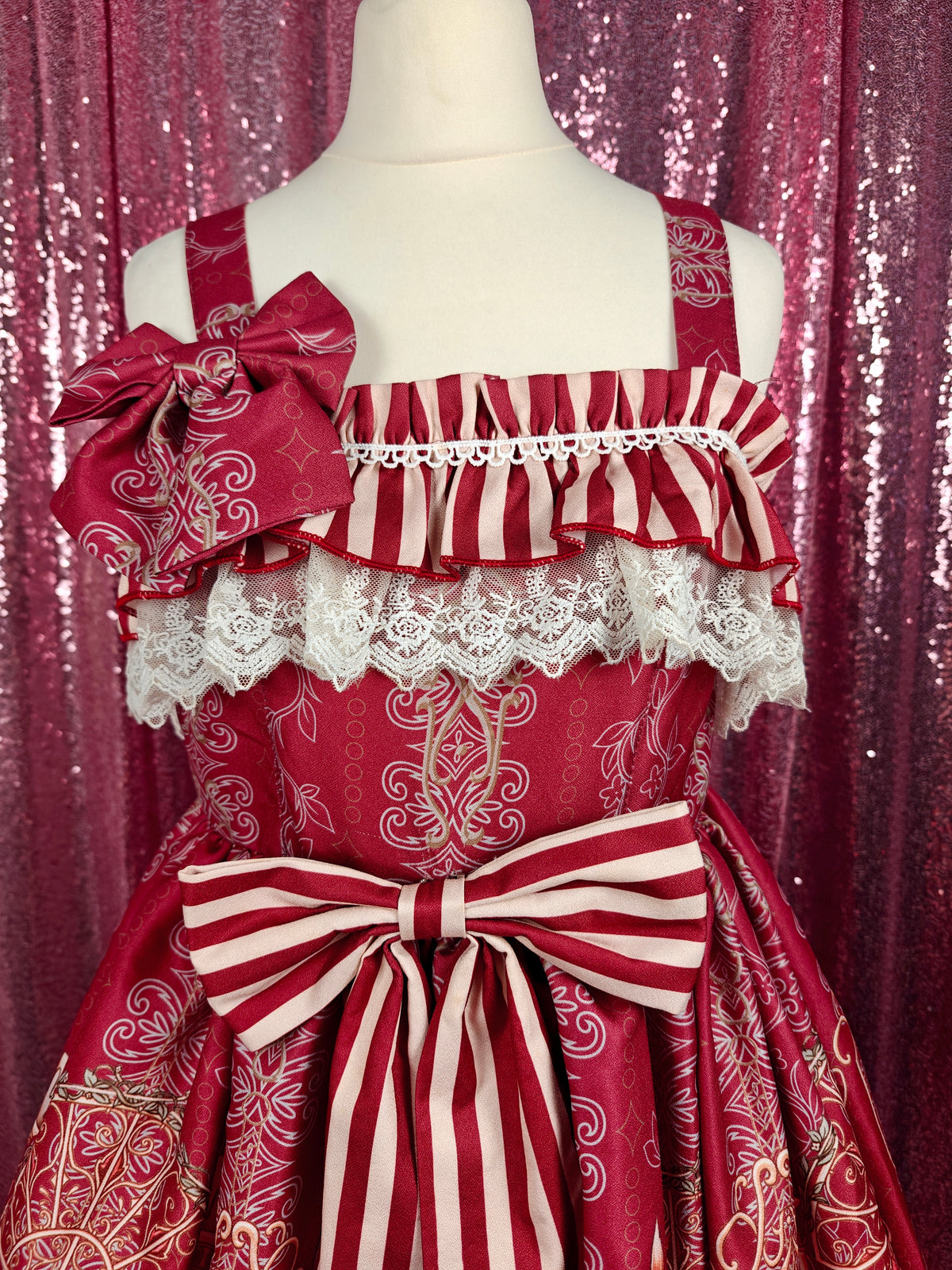 Unbranded red religious motif JSK dress size XS