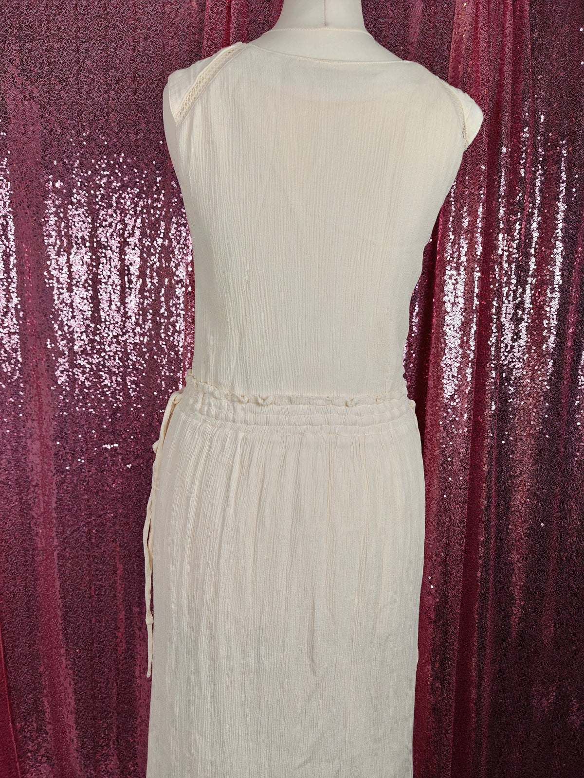 Khaju cream prairie style cottagecore Lacey long dress size M