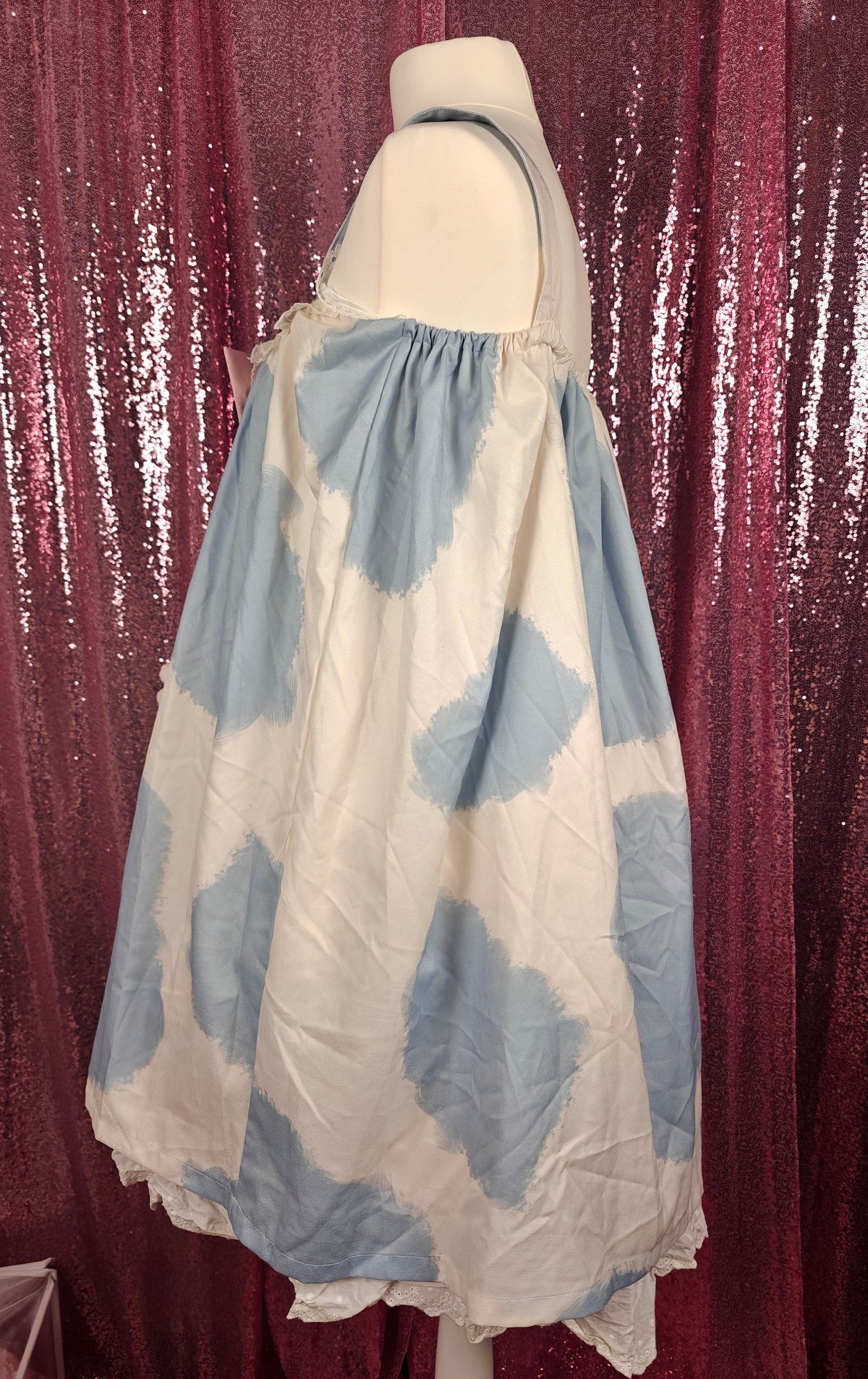 Tatata strawberry milk cow print salopette size plus