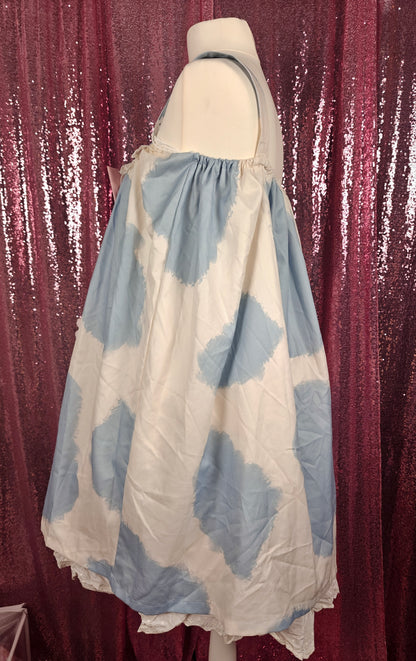 Tatata strawberry milk cow print salopette size plus