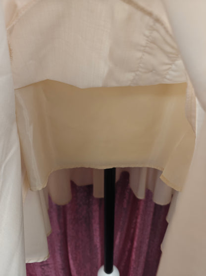 Ank Rouge beige white frilly collar smock dress with ribbon belt size S