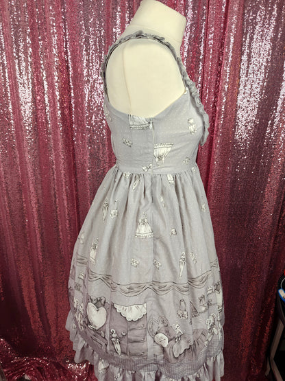 Eieyomi 'my room' print grey JSK dress size S