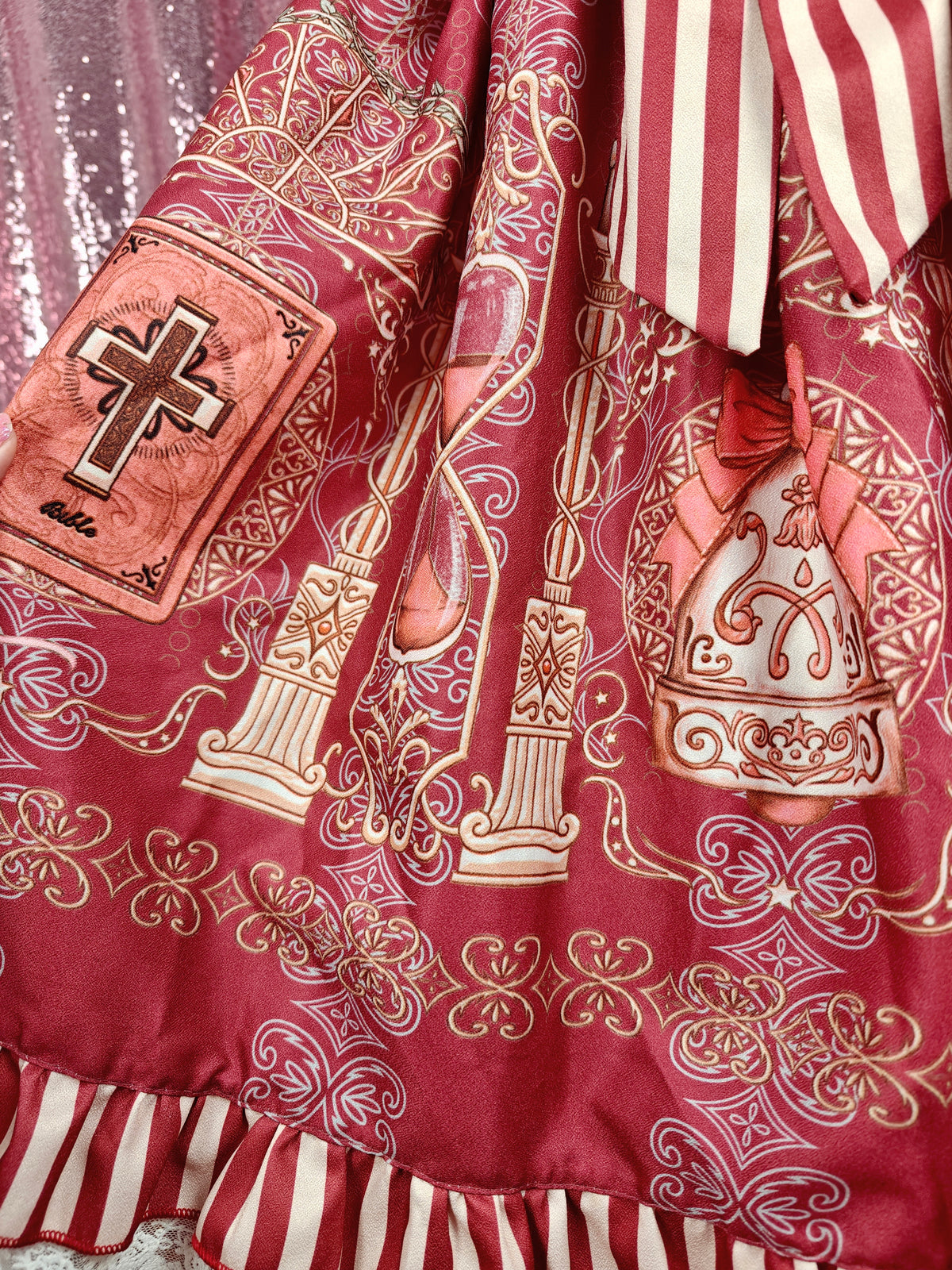 Unbranded red religious motif JSK dress size XS