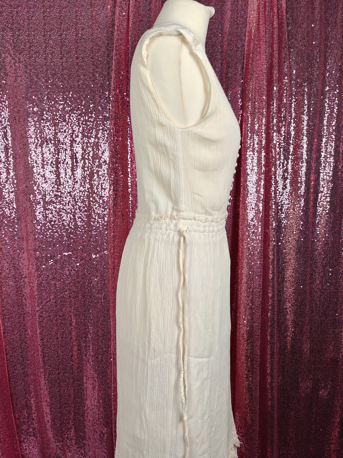 Khaju cream prairie style cottagecore Lacey long dress size M