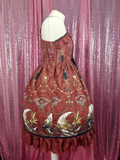 Yomi red cryptid creepy print JSK dress size S