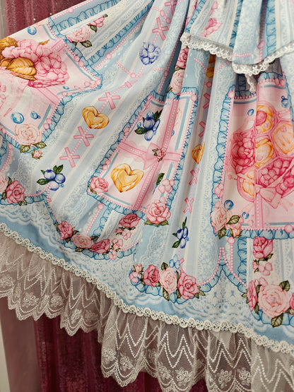 Strawberry Witch blue & white floral motif OP dress size XS