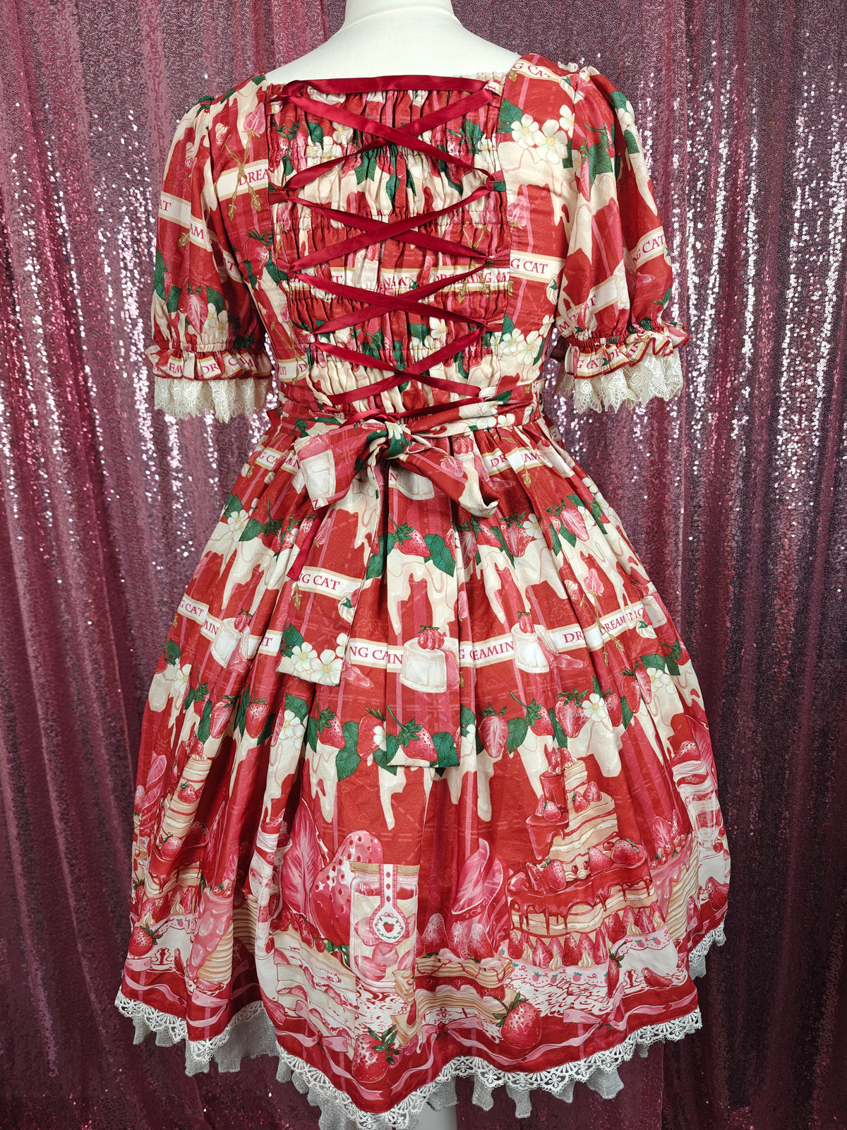 Dreaming Cat strawberries and cream OP dress size S
