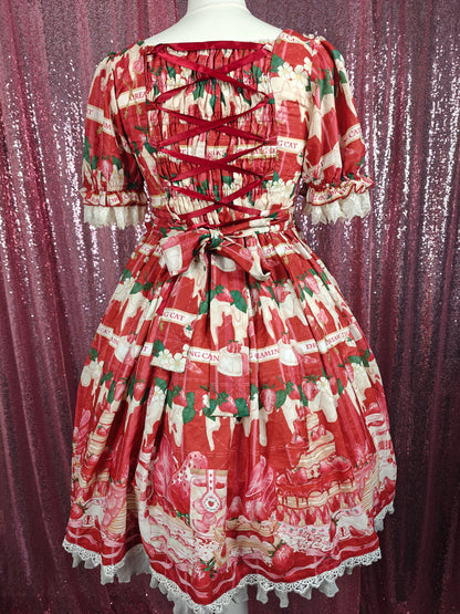 Dreaming Cat strawberries and cream OP dress size S