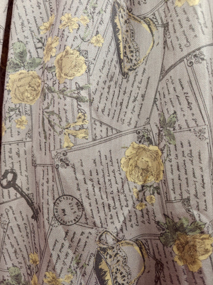 Axes Femme antique letter print vintage style long dress size S