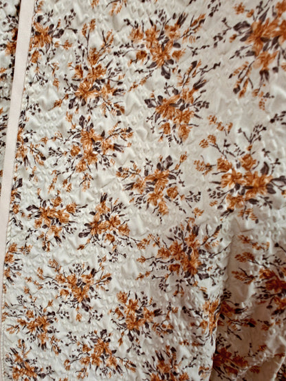 Blue East autumn flowers prairie style long dress size S