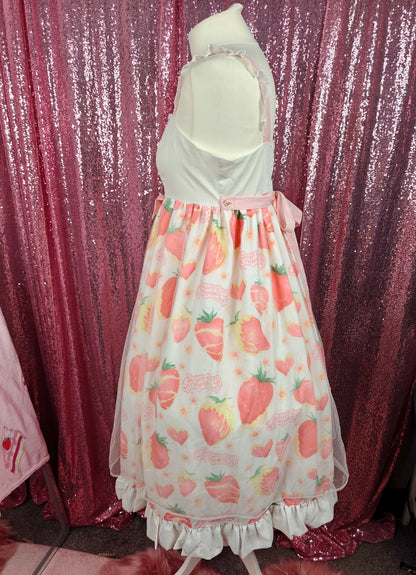 Walnut kernel strawberry & cream motif JSK dress size M