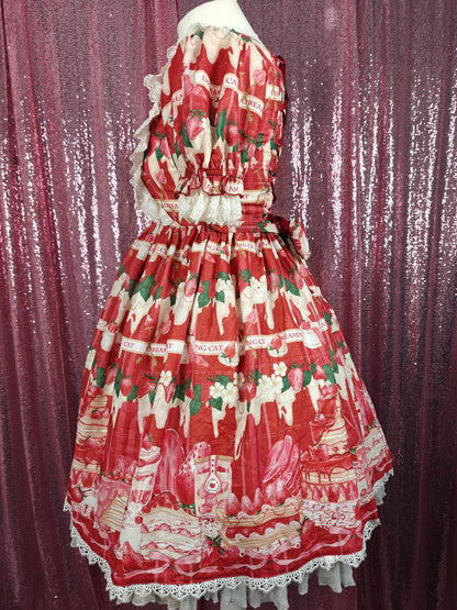 Dreaming Cat strawberries and cream OP dress size S