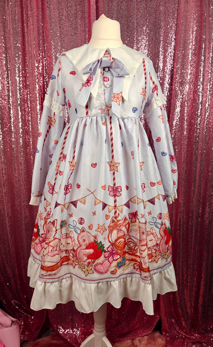 Unbranded animal picnic motif OP dress size M